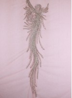 Sade Swarovski Taşlı - Payetli ve Boncuklu Karides Rengi Kupon Elbise - A11108