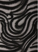 Karışık Desenli Tül Üzeri Siyah Nakışlı Kumaş - K117