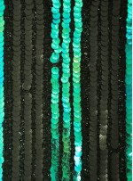 Siyah - Yeşil Çizgili Şanel Kumaş (Chanel Kumaş) - CH77 - K209
