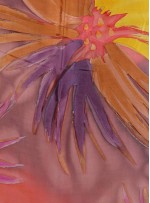 Çiçek Desenli Rengarenk Fuşya Yakma Şifon Kumaş - K283