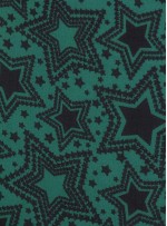Yıldız Desenli Empirme Yeşil Şifon Kumaş - K297