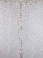 Etnik Desenli Swarovski Taşlı ve Payetli Beyaz Kupon Elbise - A29883