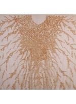 Yoğun Swarovski Taşlı - Payetli ve Boncuklu Gold Kupon Elbise - A30122