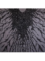 Yoğun Swarovski Taşlı - Payetli ve Boncuklu Siyah Kupon Elbise - A30122