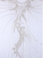Swarovski Taşlı Gelinlik - Boncuklu ve Payetli Beyaz Kupon Elbise - A30279