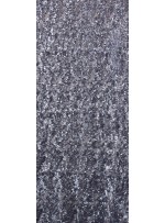 Tül Üzeri Karışık Desenli Gümüş Payetli Kumaş - K3037