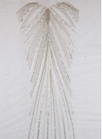 Yağmur Desenli Boncuklu - Payetli Beyaz Gelinlik Kupon Elbise - A307