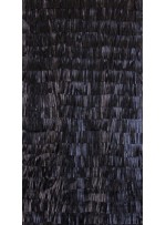 Şerit Saçaklı Suni Siyah Deri Kumaş - K3099