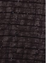 Kare Desenli Seyrek Payetli Siyah İp Kumaş - K3163