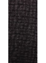 Kare Desenli Seyrek Payetli Siyah İp Kumaş - K3163