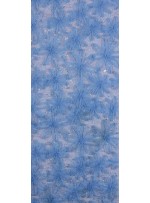Tül Üzeri Çiçek Desenli Mavi Lase Kumaş - K3207