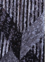 Tül Üzeri Çift Renkli Payet Kumaş - Siyah Antrasit - K3226