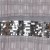 Şerit Desenli Gümüş Payetli Kemik Dantelli Kumaş - K3229