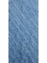 Mavi Verev Desenli Saten ve Saçaklı Tül Kumaş - K3255
