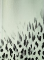 Siyah - Beyaz Leopar Desenli Empirme Saten Kumaş - K3335