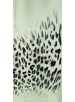 Siyah - Beyaz Leopar Desenli Empirme Saten Kumaş - K3335