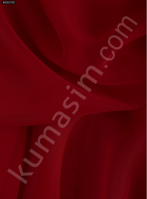 Elbiselik Kırmızı Polyester İpeksi Şifon Kumaş - K3339