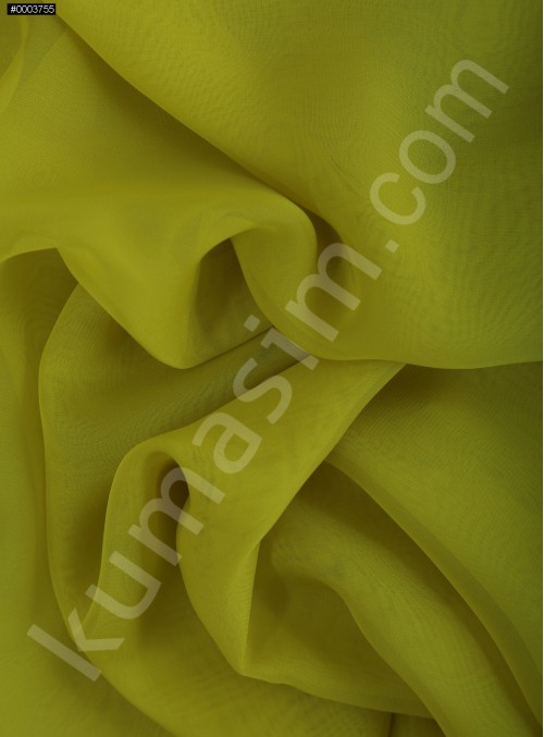 Elbiselik Neon Yeşil Polyester İpeksi Şifon Kumaş - K3339