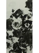 Elbiselik Desenli Siyah Dupont Saten Kumaş - K3361