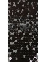18 MM Büyük Seyrek Payetli Siyah Payetli Kumaş - K3518