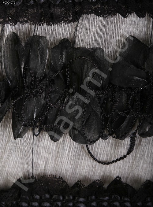 Elbiselik 3 Boyutlu Siyah Lase Kumaş - K3574