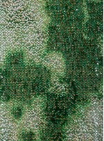 Tül Üzeri Baskı Payetli Kumaş - Yeşil - K3577