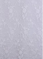 Çiçek Desenli Gümüş İplikli Beyaz Dantel - K5002
