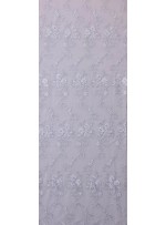 Çiçek Desenli Kordoneli ve Nakışlı Gümüş Beyaz - K5043
