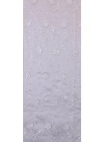 Organze Üzeri Üç Boyutlu Çiçekli Beyaz Kumaş - K5157