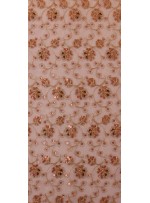 Kordone Çiçekli Payetli Kahverengi Abiyelik Kumaş - K5201