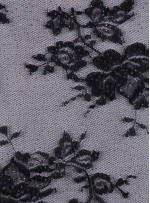 Çiçekli ve Simli Siyah Abiyelik Kumaş - K5217