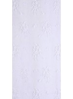 Kesilebilir Aplike Çiçekli Boncuklu Beyaz Kumaş - 5403