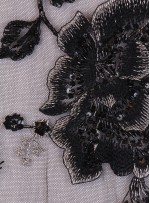 Siyah Payetli ve Boncuk İşlemeli Nişanlık Abiye Kumaş - K5410