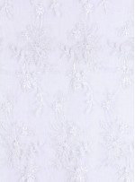 Aplike Kesilebilir Boncuk İşlemeli Beyaz Kumaş - K5623
