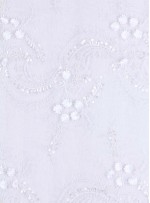 Çiçekli Boncuklu Beyaz Zarif İşlemeli Gelinlik Dantel Kumaş - K5649
