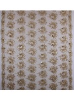 Gelinlik ve Nişanlık Kenarı Dilimli Çiçek Desenli Taşlı Gold Kumaş - K5679