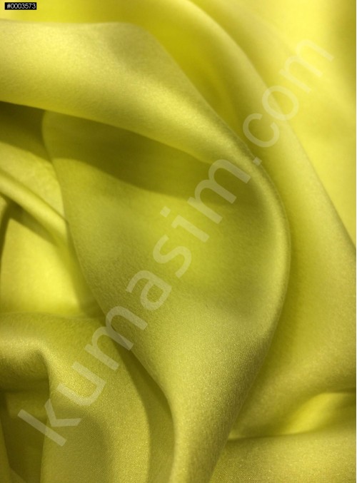 Neon Sarı c105 Elbiselik Taşlanmış Likra Saten Kumaş - K6009