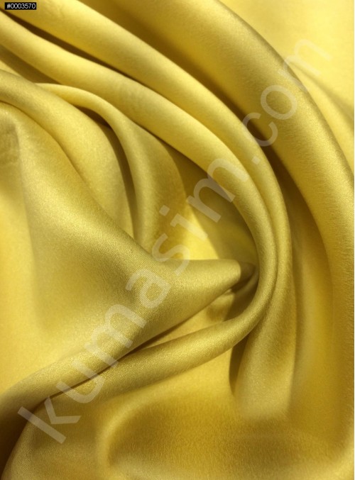 Sarı c105 Elbiselik Taşlanmış Likra Saten Kumaş - K6009