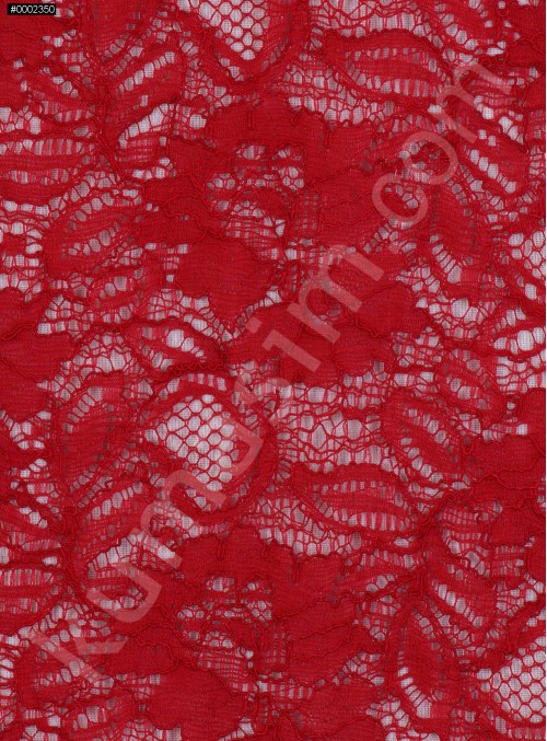 Çiçek Desenli Kordoneli Kırmızı c37 Dantel Kumaş - K8803