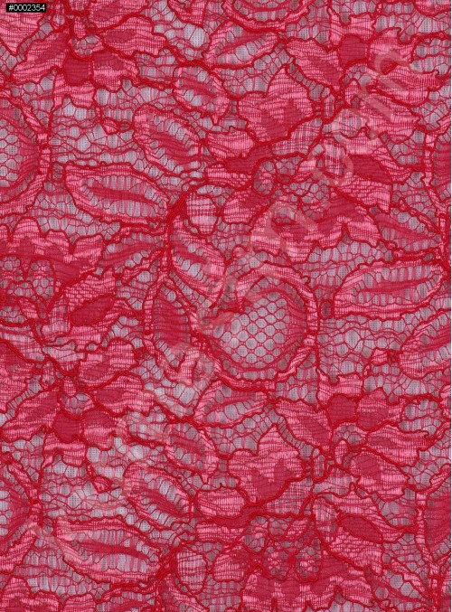 Çiçek Desenli Kordoneli Kırmızı c5 Dantel Kumaş - K8803