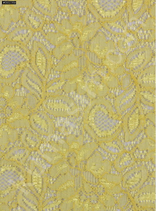 Çiçek Desenli Kordoneli Sarı c70 Dantel Kumaş - K8803