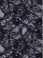 Çiçek Desenli Kordoneli Siyah Dantel Kumaş - K8803