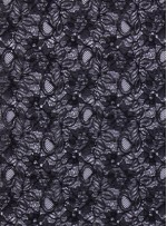 Çiçek Desenli Kordoneli Siyah Dantel Kumaş - K8803