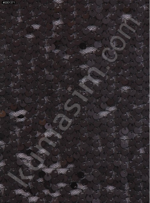 Elbiselik 5 Milim Seyrek Payetli Mat Siyah Kumaş - K8821