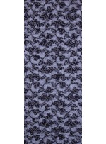 Çiçek Desenli Mat Siyah Gümüş Payetli Dantel Kumaş - K8824
