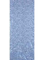 Çiçek Desenli Mavi Payetli Dantel Kumaş - K8824