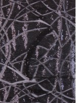 Tül Üzeri Desenli Payet Kumaş - Siyah - K8826