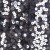 Likralı Siyah Tül Üzerine 7 MM Serpme Payetli Gümüş Kumaş - K88360