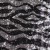 Zebra Desenli Payetli Kumaş - Siyah Gümüş - K8874