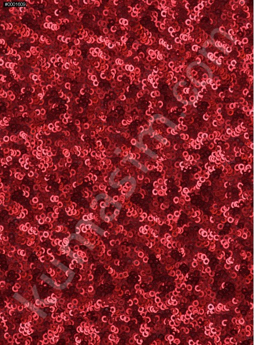 Elbiselik 3 Milim Yoğun Payetli Mat Kırmızı c36 Kumaş - K8878